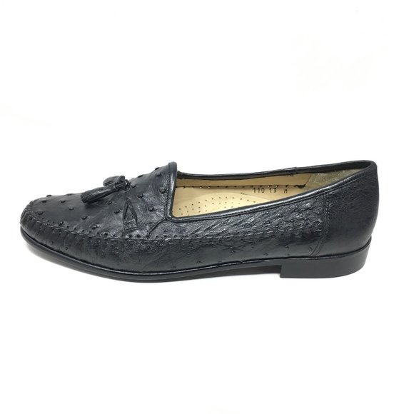 NEW Zelli Loafers Shoe Size 13 Black Ostrich Quill main image 5